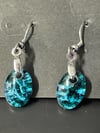 Turquoise Clouds Resin Pendant Earrings