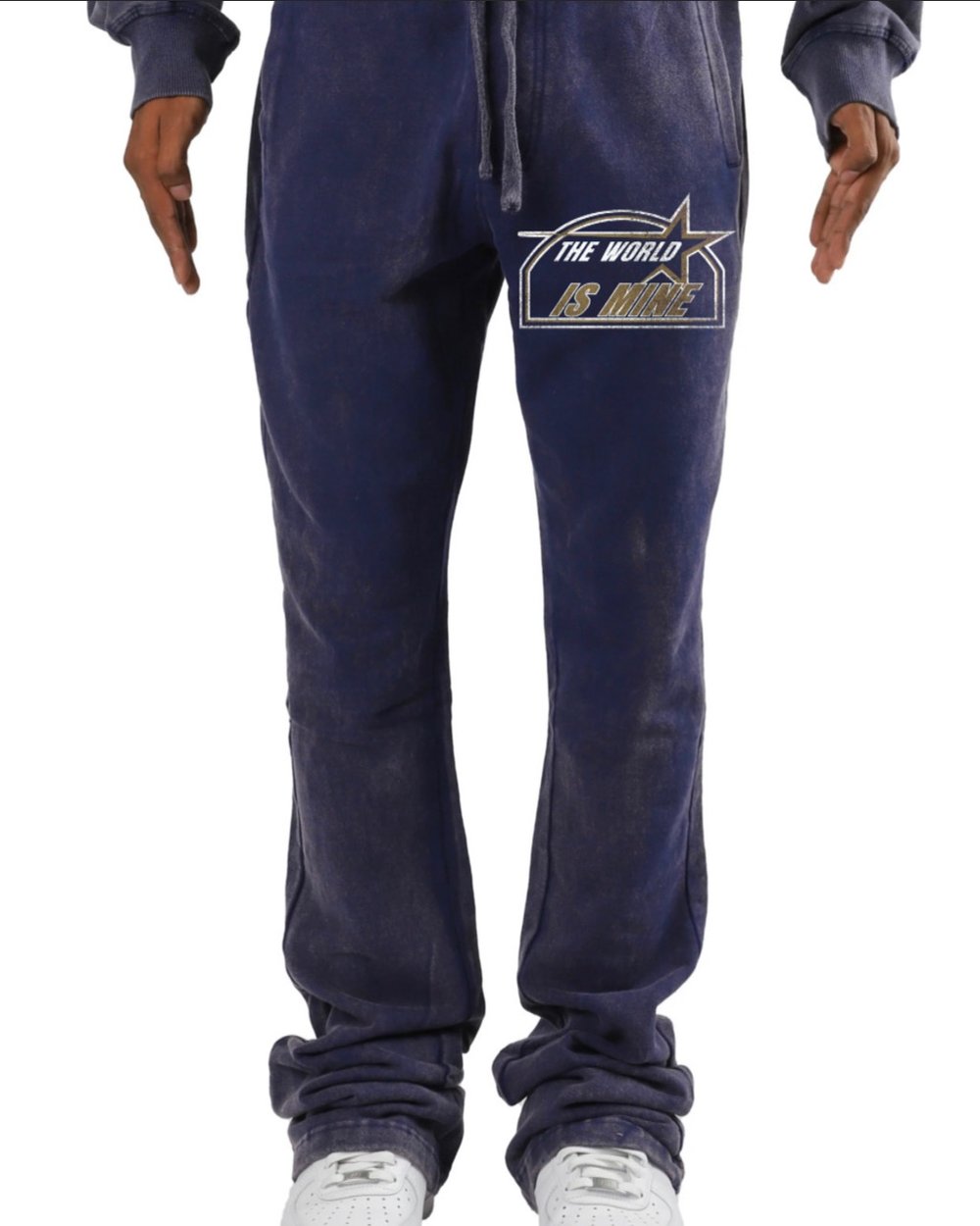 Washed Hoodie & Flared Sweatpants Set