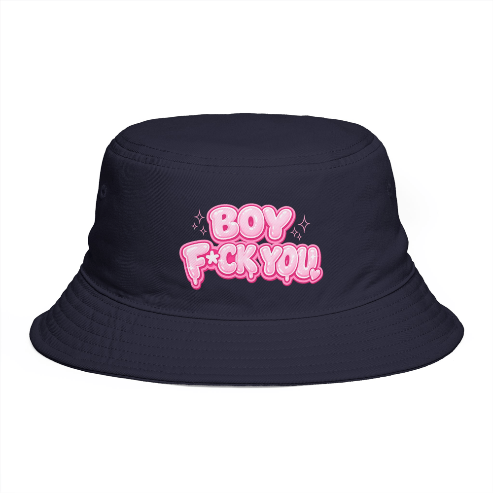 Image of Bucket Hat — "Boy F*ck You" Pink Bubble Graphic
