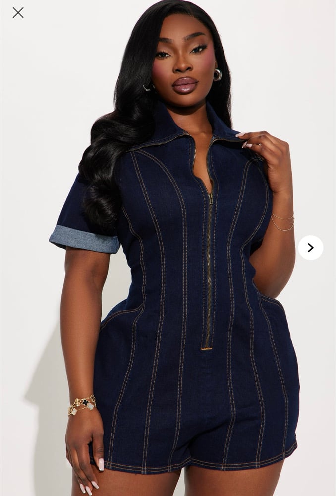 Image of Miss Girl Denim Romper