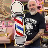 Image 1 of Barber Pole- Hand Painted Sign