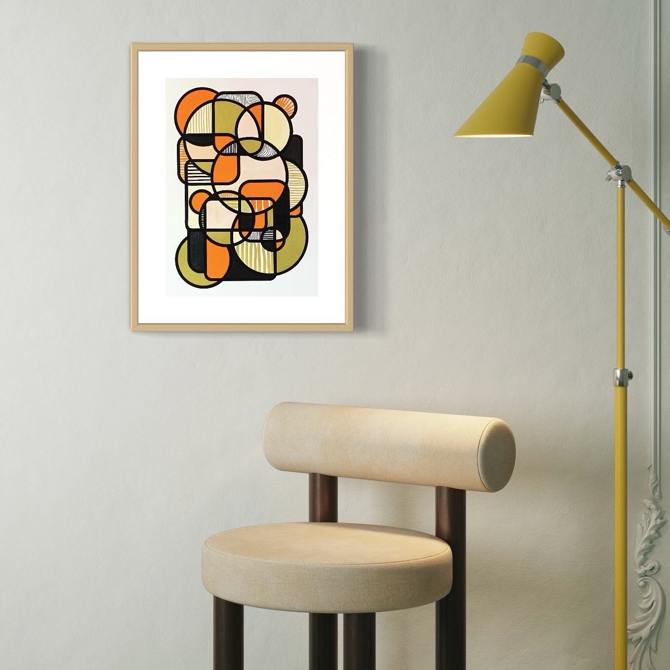 Image of 'Golden sunshine' Unframed Acrylic Painting on 300gsm Cotton Paper