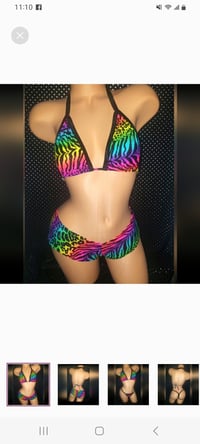 Image 5 of Neon Animal Thong Bikini