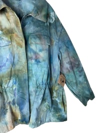 Image 4 of L 100% Cotton Twill Utility Jacket in Earthy Watercolor Ice Dye