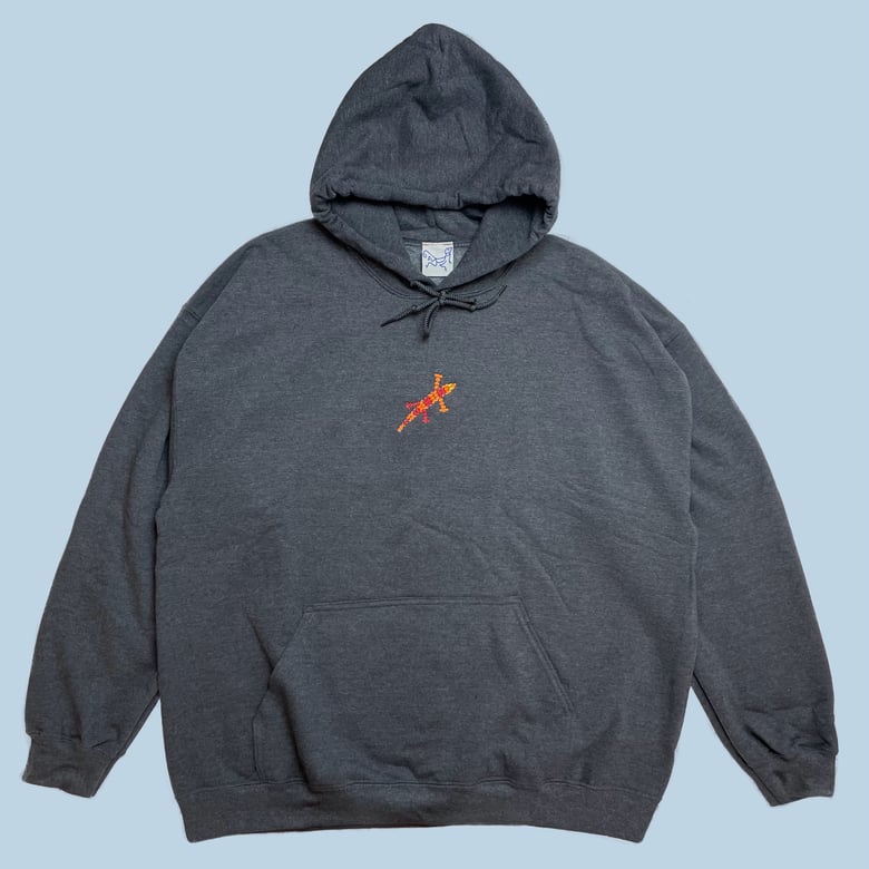 Image of DARK GREY BEADED LIZARD HOODIE