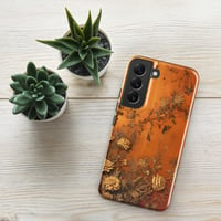 Image 18 of Baroque Goth Inspired Gold and Orange Textured Rose Look Tough case for Samsung®