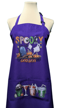 Image 2 of Halloween Spooky Season Apron (purple)