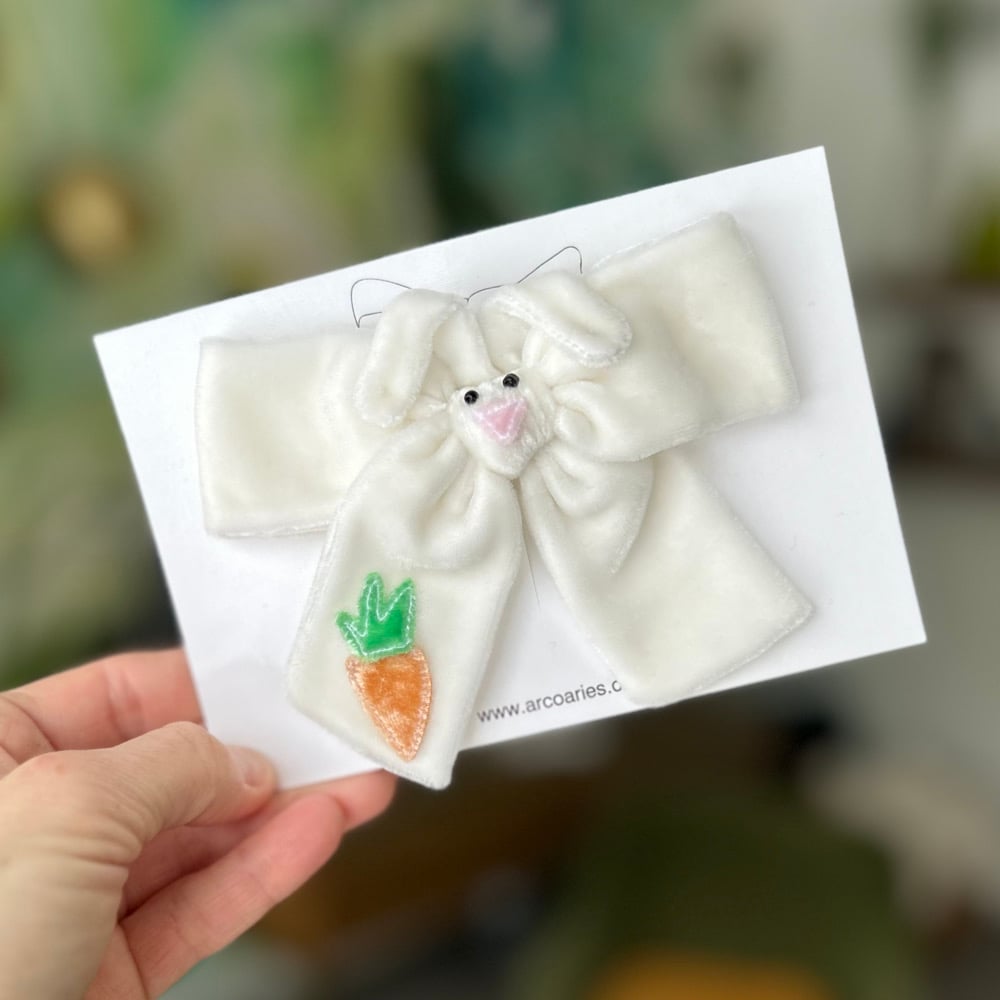 Image of Bashful Bunny Embellished Silk Velvet pinwheels