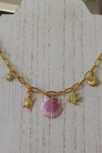 Image 1 of Scallop Shell Charm Necklace 