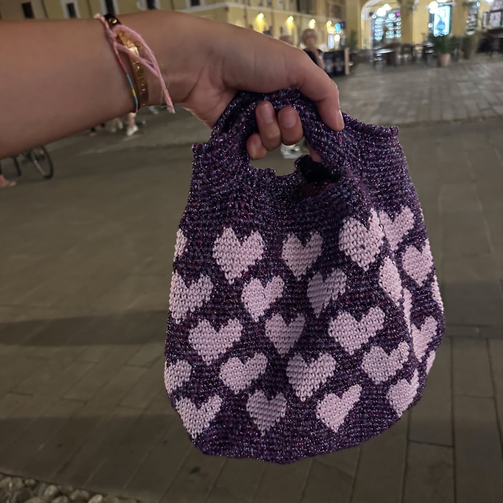 Image of SECCHIELLO CUORI CROCHET