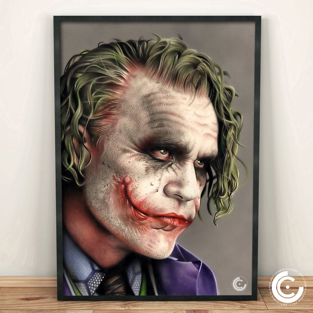 12 x 18 " JOKER Drawing - Heath Ledger/The Dark Knight Rises - Pencil  & Airbrush | eBay