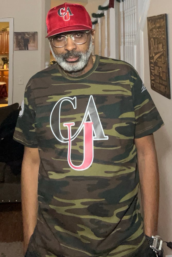 CLARK ATLANTA UNIVERSITY CAU LOGO CAMO T-SHIRT