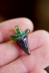 Image 2 of micro glass shark tooth pendant.