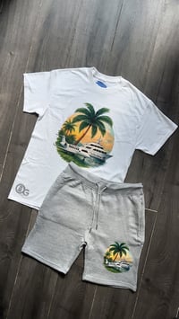 Image 3 of OG Palmé & profits- Short & T shirt set White/Grey