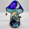 Iridescent Blue Mushie Moon Candle Holder