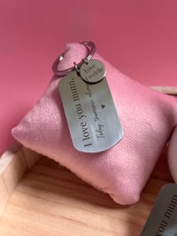 Image 2 of Personalised 'I love you mum' metal laser engraved keyrings
