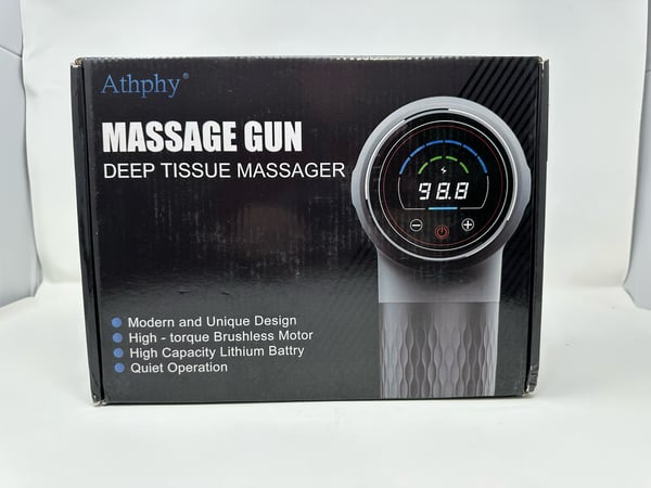 Image of Athphy Deep Tissue Massager Massage Gun With 6 Attachments - New Sealed - Free Shipping