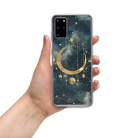 Image 10 of Blue and Gold Celestial Moons Design Clear Case for Samsung®