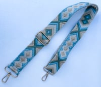 Image 2 of Blue and Beige Woven Strap