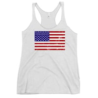Image 3 of Distressed USA FLAG - Women's Racerback Tank from PatriotsCo.com