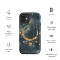 Image 9 of Blue and Gold Celestial Moons Design Tough Case for iPhone®