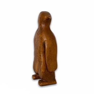 Image of CARVED WOODEN PENGUIN