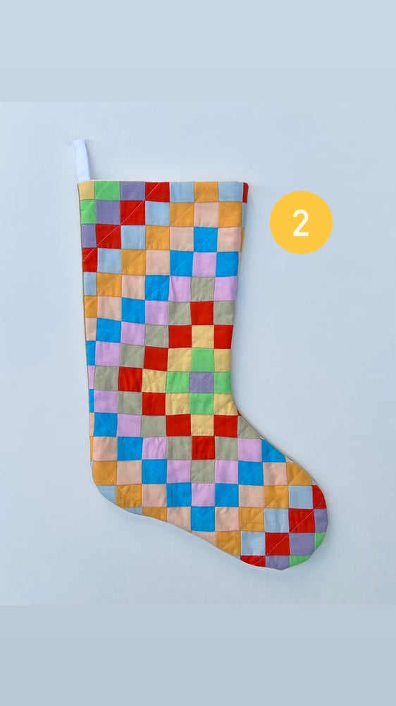 Image of Around the World quilted stocking 