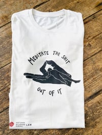 Image 2 of Meditate the shit t-shirt - raw-natural/black