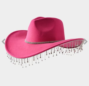 Image of Pink COWBOY HAT CLEAR STONES