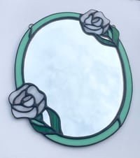 Image 4 of Stained Glass Rose Mirror
