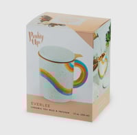 Image 3 of Everlee Speckled Ceramic Mug with Tea Infuser and Lid
