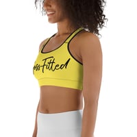 Image 3 of BOSSFITTED Solid Yellow and Black Sports Bra