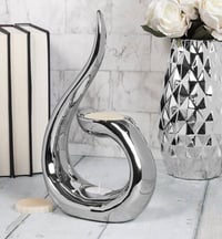 The Swirl Ceramic Wax Melter - small 18cm silver