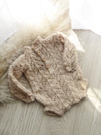 Image 1 of Knitted baby set for photoshoot | 0-3 months |  beige tones
