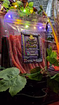 Image 1 of 👑The Armored Kingdom Sour Strawberry Cream Filled Licorice Tubes 🍓🍬 