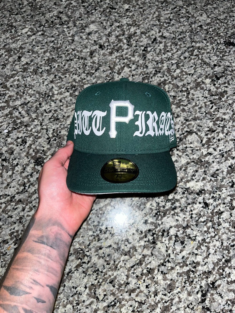 Image of FOREST GREEN PITT PIRATES CUSTOM FITTED