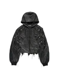 Image 1 of SS26 ‘Xutures’ Contrast Stitched Waxed Hoodie