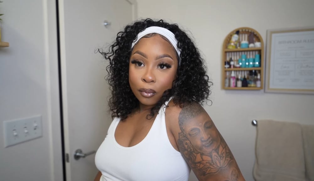 Image of Short & Curly Headband Half Wig