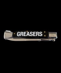 Image 2 of The Outsiders "GREASERS" Big ten inch black and chrome stiletto. 