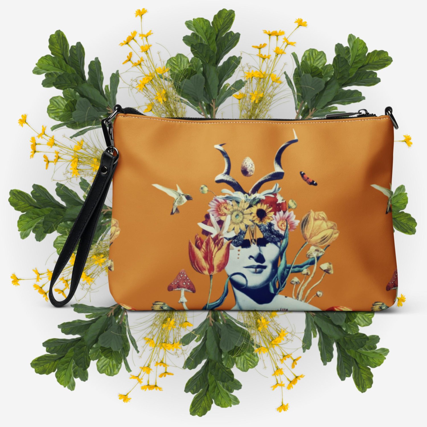 Image of She Dwells in the Garden of Earthy Delights - Crossbody Bag - Crossover Purse