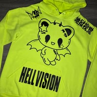 Image 2 of Demon Bear 1/1 Hoodie (Neon Yellow)