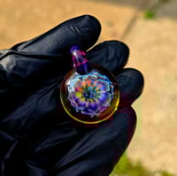 Image 4 of psychedelic sunflower pendant 💜🌸✨️