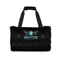 Image 3 of Teal and Black All-over print gym bag