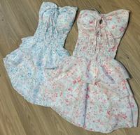Image 1 of Bandeau floral mini dress - 2 colours