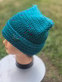 Image 2 of Purrfectly Teal Beanie