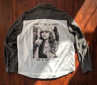 Upcycled “Be a Legend/Stevie Nicks” t-shirt denim