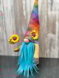 Image 2 of Harris Tweed Wee rainbow Sunflower Gnome
