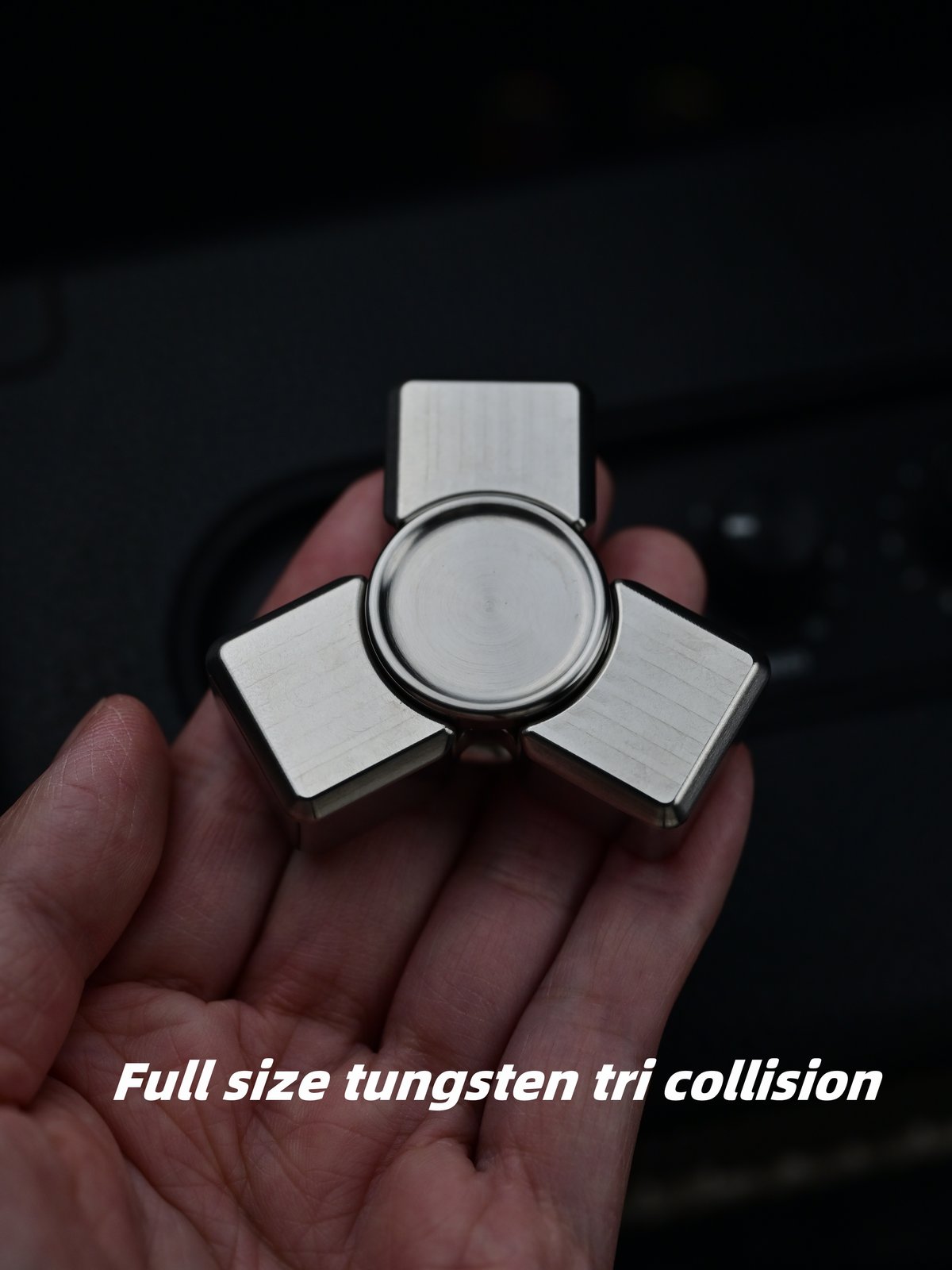 Tungsten Full-size tri collision fidget spinner