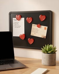 Image 2 of Sparkly Red Heart Magnet – Cute Resin Decor