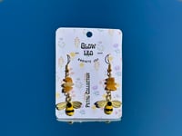 Image 4 of Agate Bumble Bee Earrings